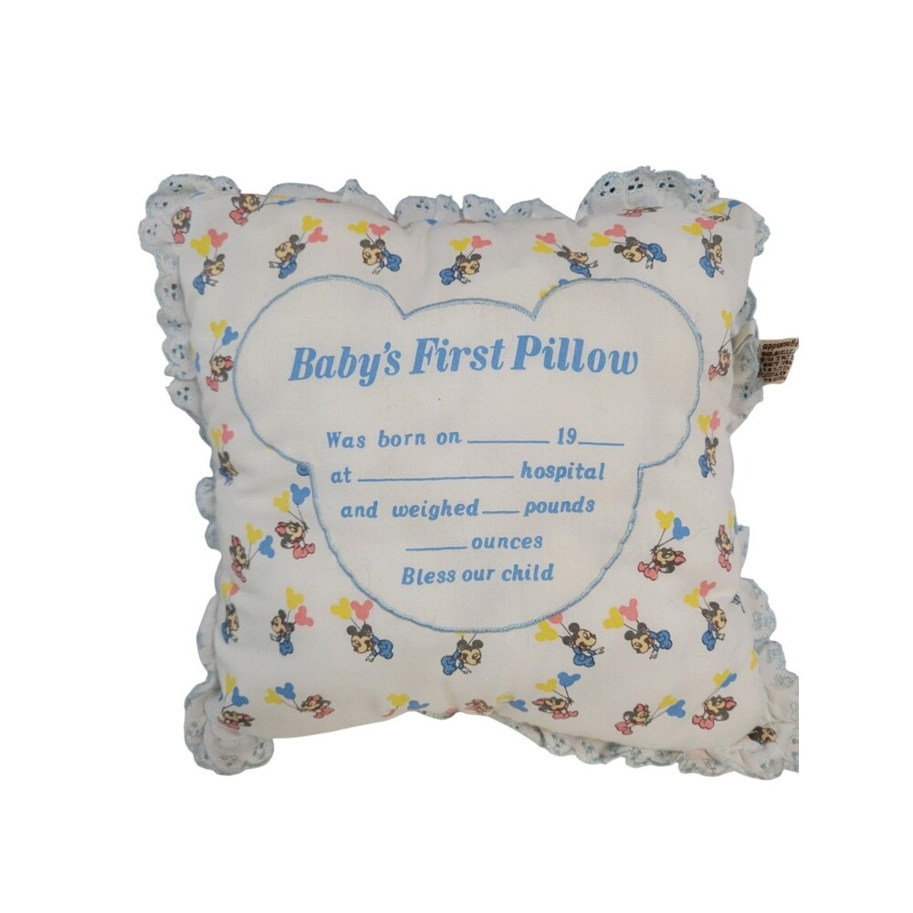 Vintage Applause Baby's First Pillow Disney Mickey And Minnie Mouse Read 1984